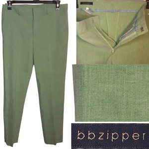 Mint green linen blend dress pants